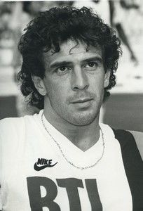 Football Soccer 1989 PSG Michel Bibard Old Studio Photo