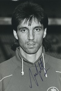 Football Soccer 1988 AS Monaco Dominique Bijotat Old Studio Photo Signed