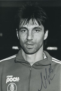 Football Soccer 1991 AS Monaco Dominique Bijotat Old Studio Photo Signed