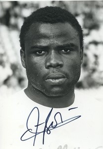 Football Soccer 1987 AJ Auxerre Basile Boli Old Studio Photo Signed