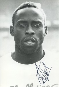 Football Soccer 1987 AJ Auxerre Roger Boli Old Studio Photo Signed