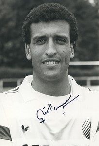 Football Soccer 1988 Paris Matra Racing Aziz Bouderbala Old Studio Photo Signed