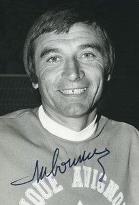 Football Soccer 1975 Olympique avignonnais Marc Bourrier Old Studio Photo Signed