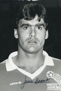 Football Soccer 1986 Brest Armorique FC José Luis Brown Old Studio Photo Signed