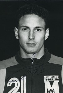 Football Soccer 1994 Montpellier HSC Bruno Carotti Old Studio Photo Signed