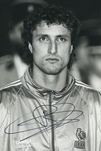 Football Soccer 1990 Olympique de Marseille Bernard Casoni Studio Photo Signed