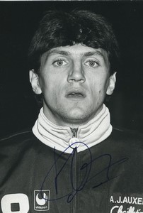 Football Soccer 1988 AJ Auxerre Michel Catalano Old Studio Photo Signed