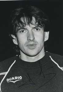 Football Soccer 1990 Olympique lyonnais Jacky Colin Old Studio Photo Signed
