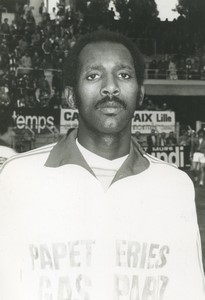 Football Soccer 1975 US Valenciennes Claude Coumba Old Studio Photo