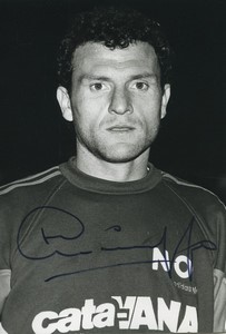 Football Soccer 1991 Nîmes Olympique José Luis Cuciuffo Old Studio Photo Signed