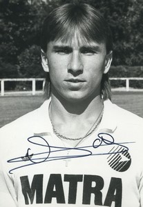 Football 1987 Matra Racing Paris Jean Christophe Debu Old Studio Photo Signed