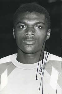 Football Soccer 1990 FC Nantes Marcel Desailly Old Studio Photo Signed
