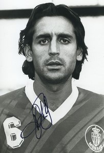 Football Soccer 1989 AS Monaco Marcel Dib Old Studio Photo Signed