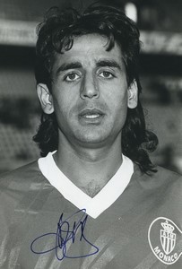 Football Soccer 1988 AS Monaco Marcel Dib Old Studio Photo Signed
