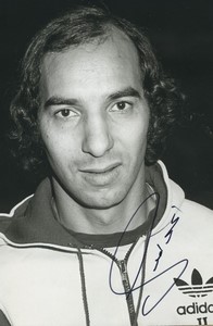 Football Soccer 1981 FC Sochaux Abdel Djaadaoui Old Studio Photo Signed