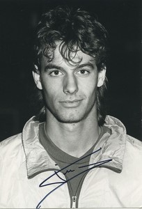 Football Soccer 1986 Laval Jean-Luc Dogon Old Studio Photo Signed