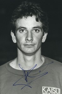 Football Soccer 1990 AS Cannes Franck Durix Old Studio Photo Signed