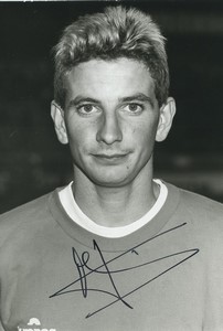 Football Soccer 1991 AS Cannes Franck Durix Old Studio Photo Signed
