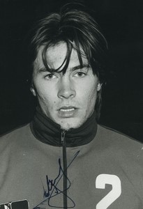 Football Soccer 1986 AJ Auxerre Daniel Dutuel Old Studio Photo Signed