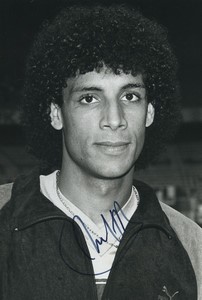 Football Soccer 1987 AS Saint-Étienne Mustapha El Haddaoui Studio Photo Signed