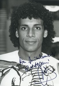 Football Soccer 1989 OGC Nice? Mustapha El Hadaoui Old Studio Photo Signed