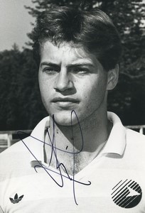 Football Soccer 1987 Paris Matra Racing Thierry Fernier Old Studio Photo Signed