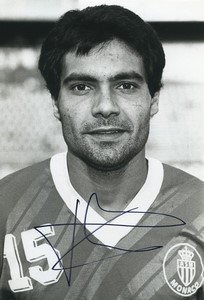 Football Soccer 1989 AS Monaco Jean Marc Ferratge Old Studio Photo Signed