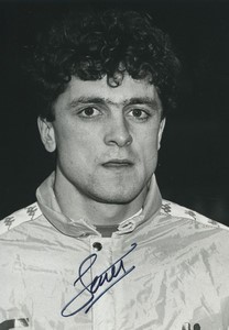Football Soccer 1987 AJ Auxerre Bernard Ferrer Old Studio Photo Signed