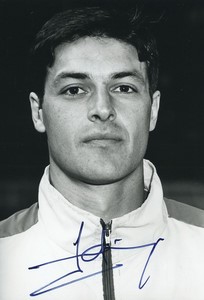 Football Soccer 1991 SC Toulon Patrice Ferri Old Studio Photo Signed