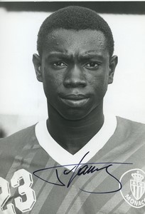 Football Soccer 1989 AS Monaco Youssouf Fofana Old Studio Photo Signed