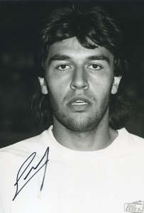 Football Soccer 1990 SM Caen Hubert Fournier Old Studio Photo Signed