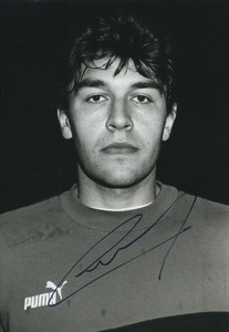 Football Soccer 1991 SM Caen Hubert Fournier Old Studio Photo Signed