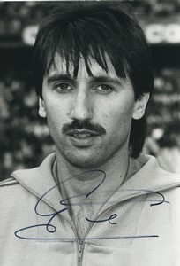 Football 1986 Olympique de Marseille Bernard Genghini Old Studio Photo Signed
