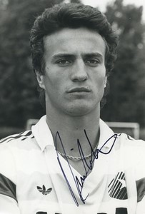 Football Soccer 1988 RC France David Ginola Old Studio Photo Signed