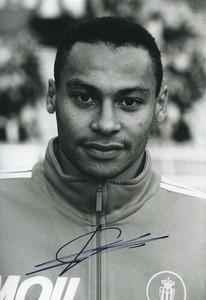 Football Soccer 1993 AS Monaco Jérôme Gnako Old Studio Photo Signed