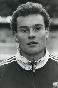 Football Soccer 1991 Montpellier HSC Vincent Guérin Old Studio Photo Signed