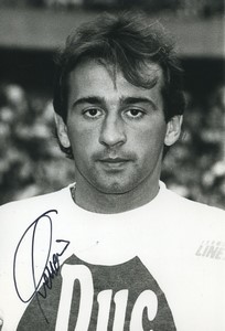 Football Soccer 1991 AJ Auxerre Raphael Guerreiro Old Studio Photo Signed