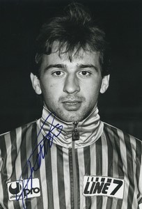 Football Soccer 1990 AJ Auxerre Raphael Guerreiro Old Studio Photo Signed
