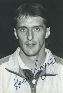 Football Soccer 1989 FC Sochaux Faruk Hadzibegić Old Studio Photo Signed