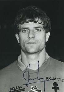 Football Soccer 1986 F.C. Metz Philippe Hinschberger Old Studio Photo Signed
