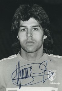 Football Soccer 1986 RC Lens Gaetan Huard Old Studio Photo Signed