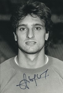 Football Soccer 1986 AS Monaco FC Angelo Hugues Old Studio Photo Signed