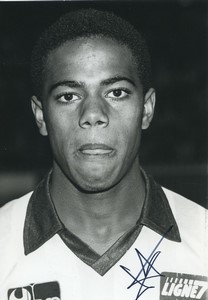 Football Soccer 1987 FC Sochaux-Montbéliard Eric Lada Old Studio Photo Signed