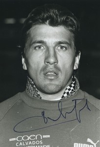 Football Soccer 1990 SM Caen Yvan Lebourgeois Old Studio Photo Signed