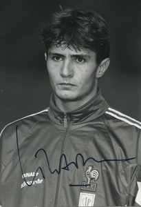 Football 1993 Girondins de Bordeaux Bixente Lizarazu Old Studio Photo Signed