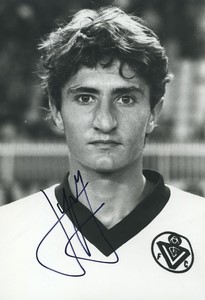 Football 1989 Girondins de Bordeaux Bixente Lizarazu Old Studio Photo Signed