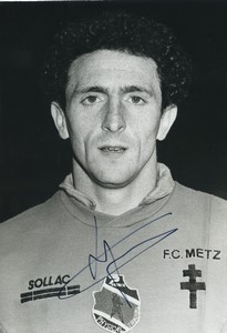 Football Soccer 1986 F.C. Metz Carlos Lopez Old Studio Photo Signed
