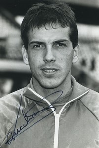 Football Soccer 1988 Montpellier HSC Franck Lucchesi Old Studio Photo Signed