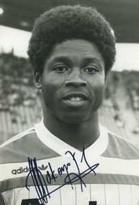 Football Soccer 1984 R.C. Lens Sabhou Makengo Old Studio Photo Signed