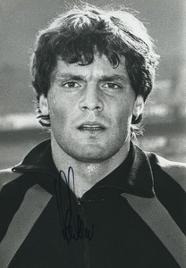 Football Soccer 1987 AJ Auxerre Bruno Martini Old Studio Photo Signed